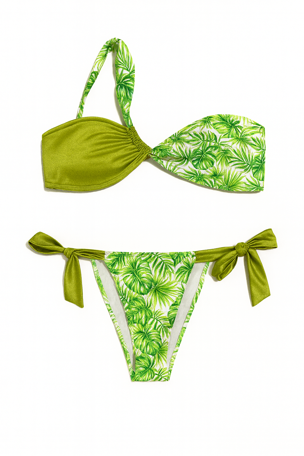 Palm Paradise One shoulder bikini set